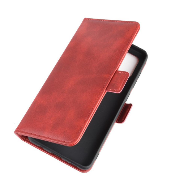 Galaxy A21S Dual-side Magnetic Buckle Horizontal Flip Leather Case with Holder & Card Slots & Wallet(Red)