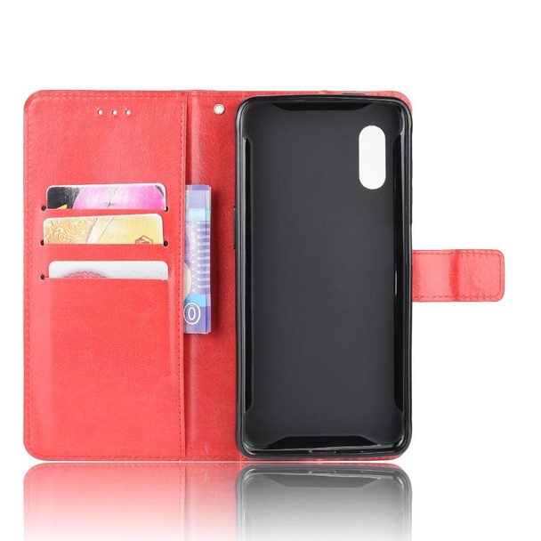 Galaxy Xcover Pro Retro Crazy Horse Texture Horizontal Flip Leather Case with Holder & Card Slots & Photo Frame(Red)