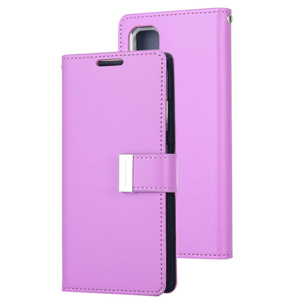 GOOSPERY RICH DIARY - Galaxy S20+ PU + TPU Crazy Horse Texture Horizontal Flip Leather Case, with Card Slots & Wallet & Photo frame (Purple)