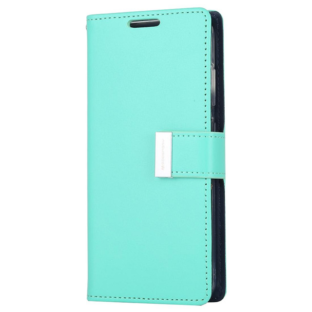 GOOSPERY RICH DIARY - Galaxy S20+ PU + TPU Crazy Horse Texture Horizontal Flip Leather Case, with Card Slots & Wallet & Photo frame (Mint Green)