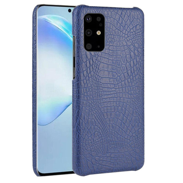 Galaxy S20+ / S20 Plus Shockproof Crocodile Texture PC + PU Case(Blue)