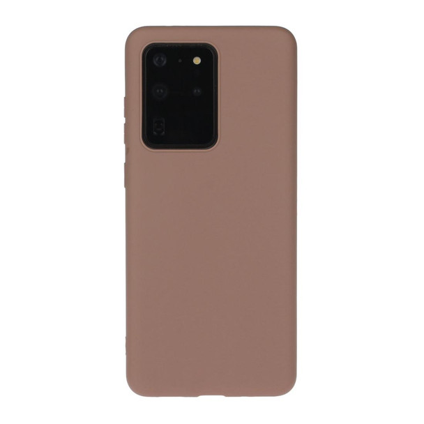 Galaxy S20 Ultra Solid Color Frosted TPU Phone Case(Khaki)