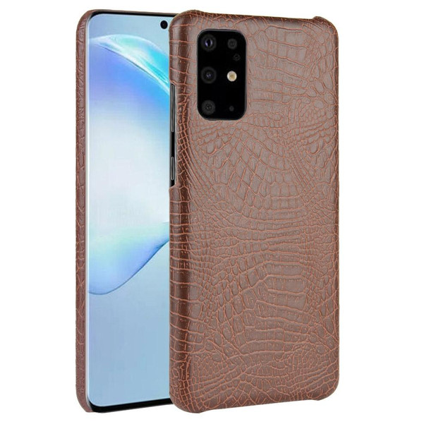 Galaxy S20+ / S20 Plus Shockproof Crocodile Texture PC + PU Case(Brown)