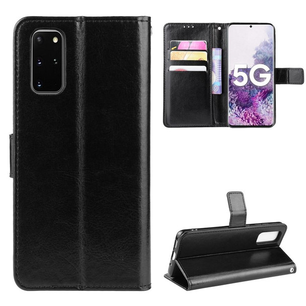 Galaxy S20+/S20+5G Retro Crazy Horse Texture Horizontal Flip Leather Case with Holder & Card Slots & Photo Frame(Black)