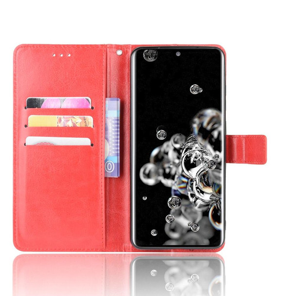 Galaxy S20 Ultra/S20 Ultra 5G Retro Crazy Horse Texture Horizontal Flip Leather Case , with Holder & Card Slots & Photo Frame(Red)