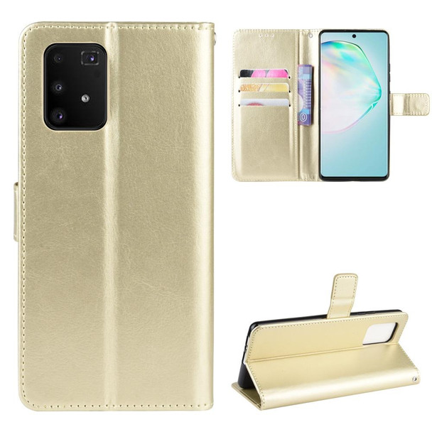 Galaxy S10 Lite / A91 / M80s Retro Crazy Horse Texture Horizontal Flip Leather Case with Holder & Card Slots & Photo Frame(Gold)