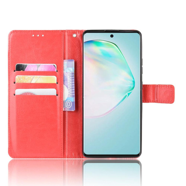 Galaxy S10 Lite / A91 / M80s Retro Crazy Horse Texture Horizontal Flip Leather Case with Holder & Card Slots & Photo Frame(Red)