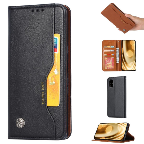 Galaxy S20 Knead Skin Texture Horizontal Flip Leather Case with Photo Frame & Holder & Card Slots & Wallet(Black)
