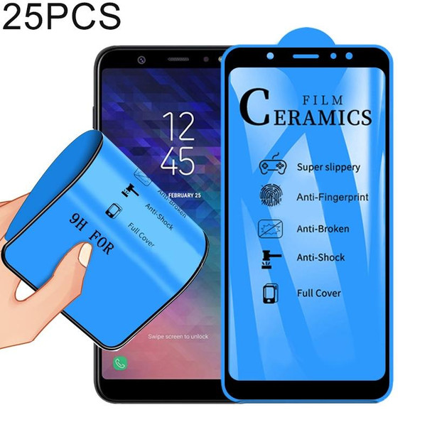 25 PCS 2.5D Full Glue Full Cover Ceramics Film for Galaxy A6 Plus (2018)