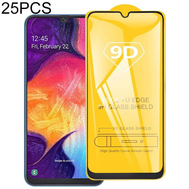 25 PCS - Galaxy A10s 9D Full Glue Full Screen Tempered Glass Film