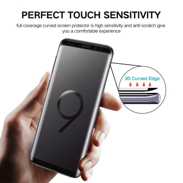 25 PCS - Galaxy S9 Plus 0.33mm 9H Surface Hardness 3D Curved Edge Anti-scratch Full Screen HD Full Glue Glass Screen Protector (Black)