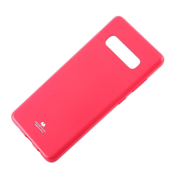 GOOSPERY PEARL JELLY TPU Anti-fall and Scratch Case for Galaxy S10+ (Rose Red)