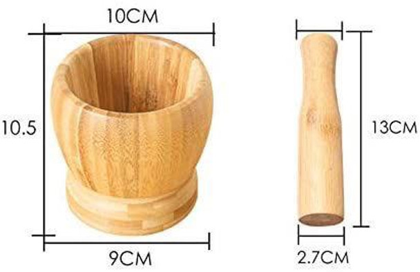 Bamboo Mortar & Pestle Hand Grinder