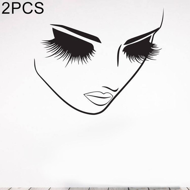 2 PCS Makeup Wall Salon Wall Beauty Studio Wall Art Decoration Sticker Wall Sticker, Size:6557cm