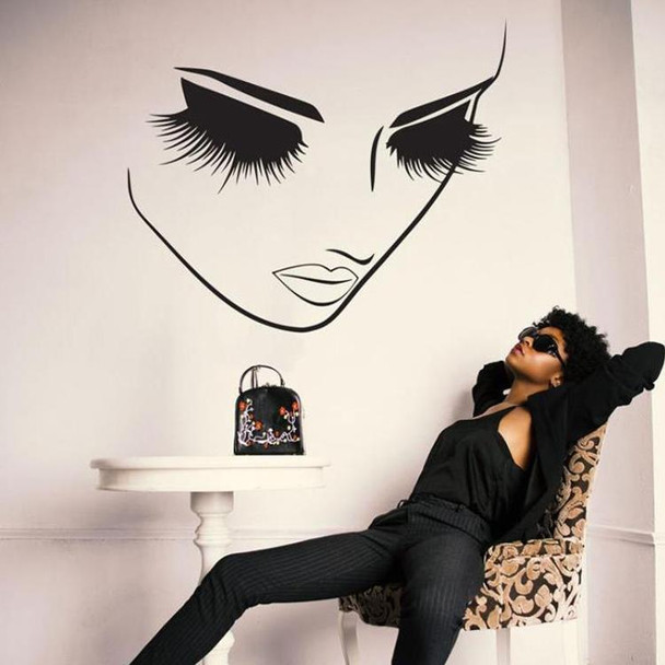 2 PCS Makeup Wall Salon Wall Beauty Studio Wall Art Decoration Sticker Wall Sticker, Size:6557cm