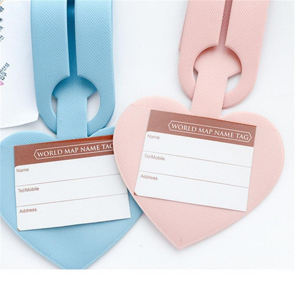 6 PCS Love Shape Luggage Tag Travel Pass Name Card Tag(Black)