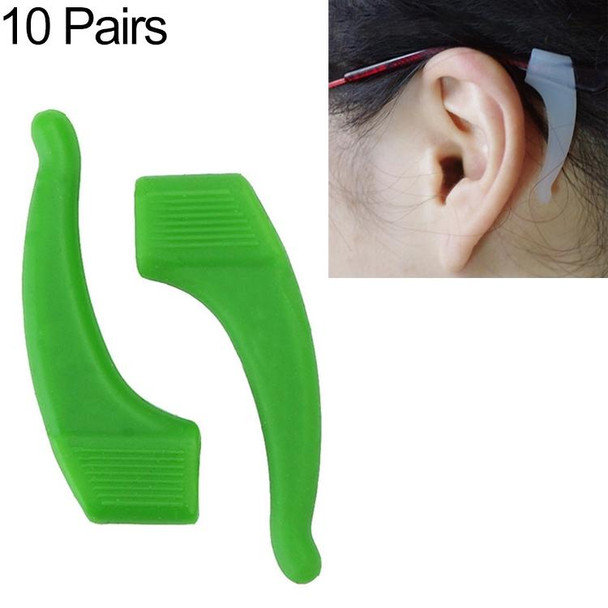 10 Pairs Glasses Non-slip Cover Ear Support Glasses Foot Silicone Non-slip Sleeve(Green)