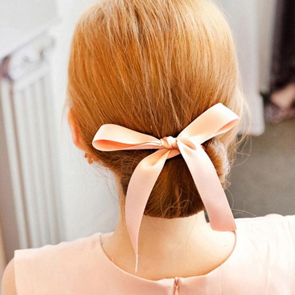 2 PCS Hair Curls Bun Head Band Hair Maker Silk Ribbon Bowknot Hairband Large Size(Red)