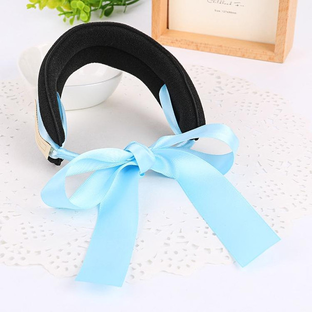 2 PCS Hair Curls Bun Head Band Hair Maker Silk Ribbon Bowknot Hairband Large Size(Sky blue)