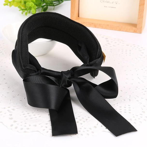 2 PCS Hair Curls Bun Head Band Hair Maker Silk Ribbon Bowknot Hairband Large Size(Black)