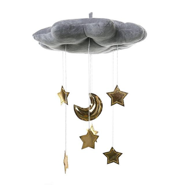Baby Room Home Fecoration Creative Three-dimensional Cloud Star Cloth Bedside Hanging Scene Layout Props(Dark Gray)