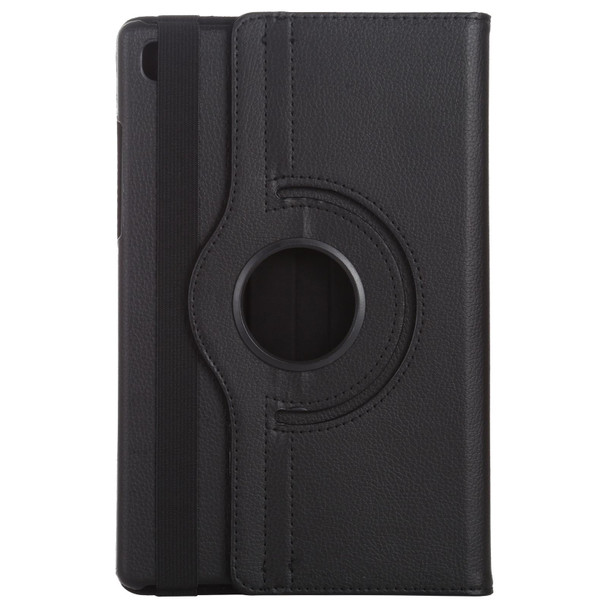 Samsung Galaxy Tab A7 T500 Litchi Texture Horizontal Flip 360 Degrees Rotation Leather Case with Holder(Black)