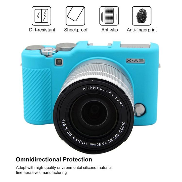 PULUZ Soft Silicone Protective Case for FUJIFILM X-A3 / X-A10(Blue)