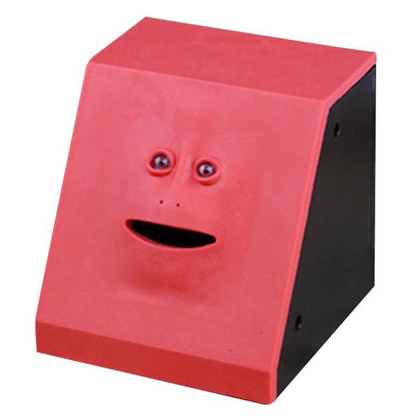 Face Bank Automatic Money Eating Box Coin Saving Box(Red)
