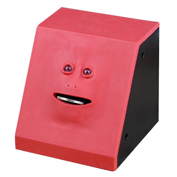 Face Bank Automatic Money Eating Box Coin Saving Box(Red)