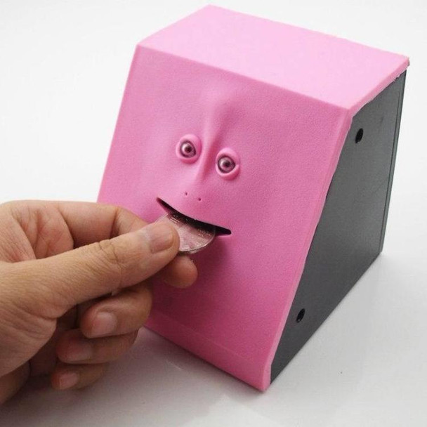 Face Bank Automatic Money Eating Box Coin Saving Box(Pink)