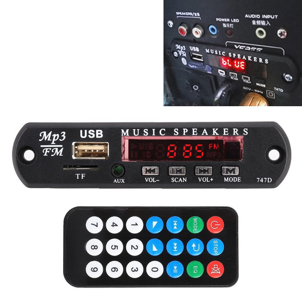 Car 12V Audio MP3 Player Decoder Board FM Radio TF USB 3.5 mm AUX, without Bluetooth and Recording