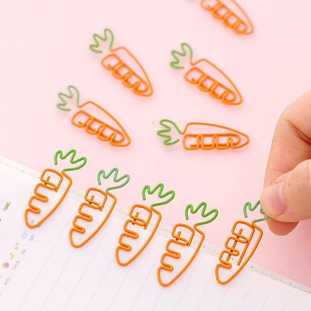 5 PCS Creative Kawaii Carrot Shaped Metal Paper Clip Bookmark Stationery School Office Supply