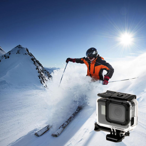 GoPro HERO6 /5 Skeleton Housing Protective Case + Hollow Back Cover with Buckle Basic Mount & Screw, No Need to Disassemble Lens