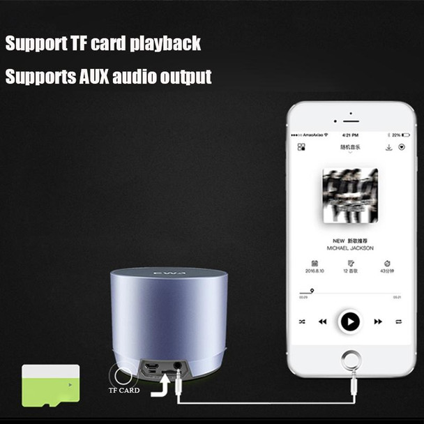 EWA A3 Mini Speakers 8W 3D Stereo Music Surround Wireless Bluetooth Speakers  Portable  Sound Bass Support TF Cards USB(Gold)