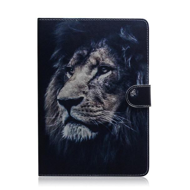 Samsung Galaxy Tab S7 T870 (2020) 3D Colored Drawing Horizontal Flip Leather Case with Holder & Card Slot & Wallet(Lion)