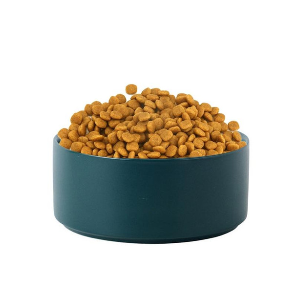 15.5cm/850ml Cat Bowl Dog Pot Pet Ceramic Bowl, Style:2 PCS Bowls(Green)