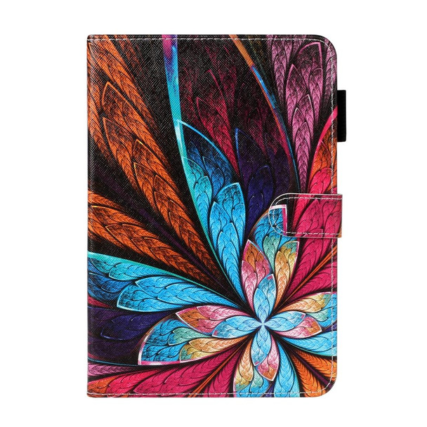 iPad Pro 9.7 Cross Texture Painted Horizontal Leather Case with Sleep / Wake-up Function & Card Slot & Holder & Wallet(Colorful Flower)