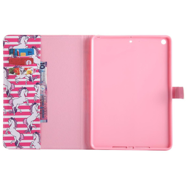 Colored Drawing Pattern Horizontal Flip PU Leatherette Case with Holder & Card Slots & Wallet & Sleep / Wake-up Function(Horse)