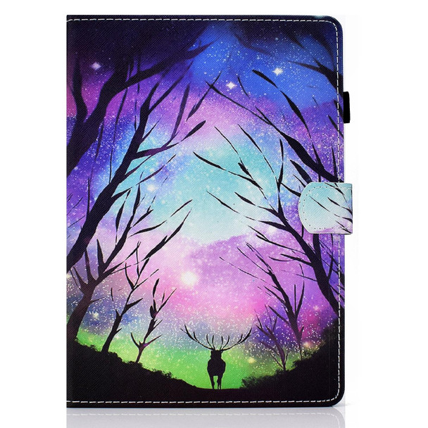 Colored Drawing Horizontal Flip Leatherette Case with Holder & Card Slots & Sleep / Wake-up Function - iPad Air / Air 2 / iPad 9.7 (2017) / (2018)(Starry Deer)