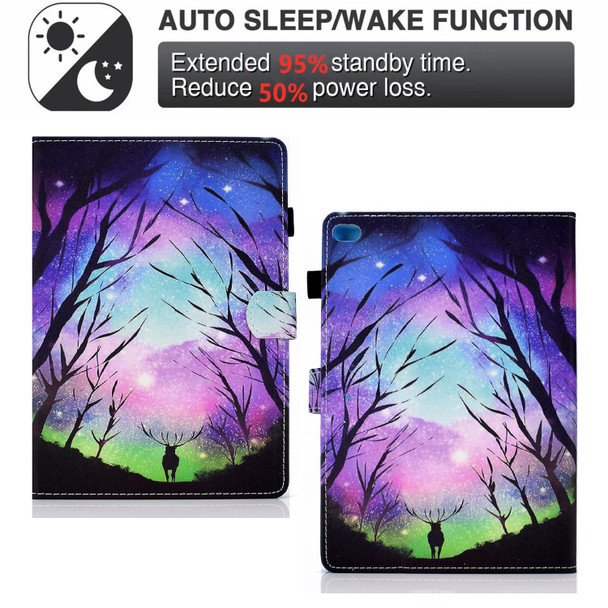 Colored Drawing Horizontal Flip Leatherette Case with Holder & Card Slots & Sleep / Wake-up Function - iPad Air / Air 2 / iPad 9.7 (2017) / (2018)(Starry Deer)