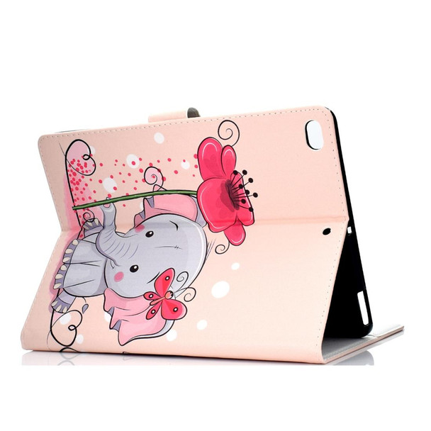 iPad Pro10.5 inch Colored Drawing Pattern Horizontal Flip PU Leather Case with Holder & Card Slot & Sleep / Wake-up Function(Elephant Flowers)