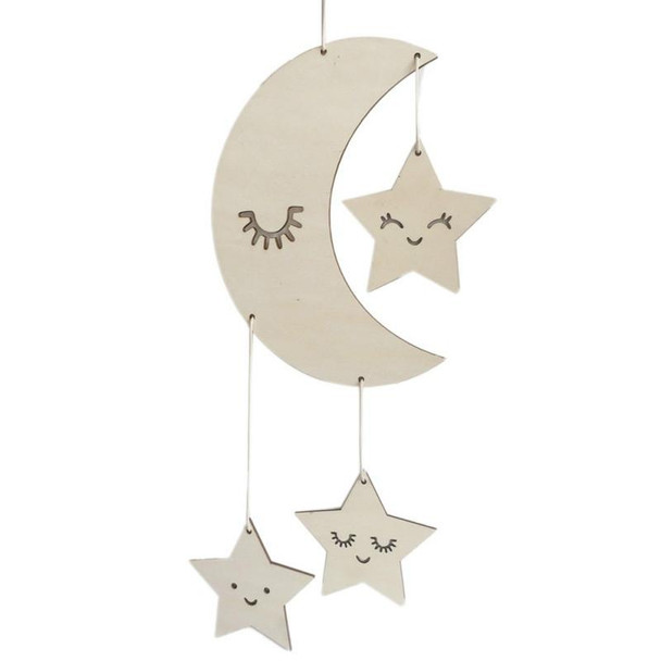 Baby Room Kindergarten Star Moon Wooden Decoration, Type:Special Board(Moon)