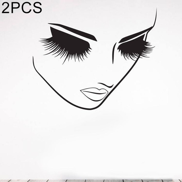 2 PCS Makeup Wall Salon Wall Beauty Studio Wall Art Decoration Sticker Wall Sticker, Size:4034cm