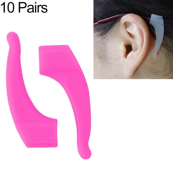 10 Pairs Glasses Non-slip Cover Ear Support Glasses Foot Silicone Non-slip Sleeve(Rose Red)