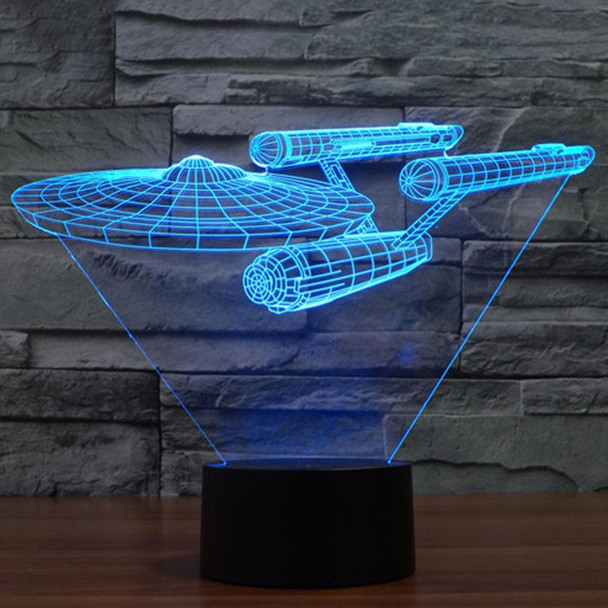 Star Trek Battleship Style 3D Touch Switch Control LED Light , 7 Color Discoloration Creative Visual Stereo Lamp Desk Lamp Night Light