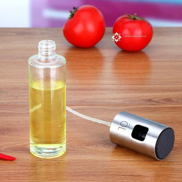 2 PCS Plastic Glass Olive Pump Spray Bottle Oil Sauce Vinegar Bottle Oil Dispenser(Silver)