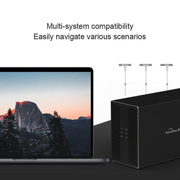 Blueendless Type-C / USB-C Interface 3.5 inch 2 Bay RAID Combination Array HDD External Enclosure (EU Plug)