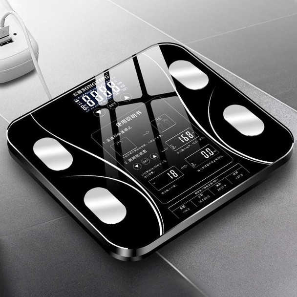 LCD Display Body Electronic Smart Weighing Scales Bathroom Scale Digital Human Weight Scales(Black)