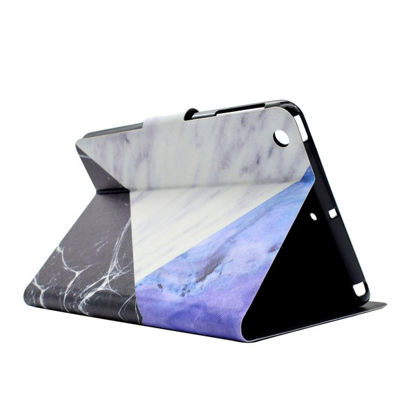 iPad Mini 1 / 2 / 3 / 4 / 5 TPU Horizontal Flip Leather Case with Holder & Card Slot & Sleep / Wake-up Function(Blue White Stitching)