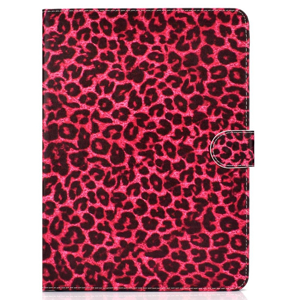 iPad Pro10.5 inch Colored Drawing Pattern Horizontal Flip PU Leather Case with Holder & Card Slot & Sleep / Wake-up Function(Red Pink Leopard)